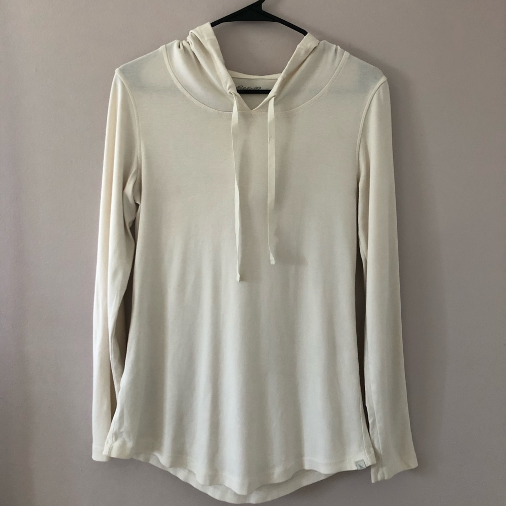 Ivory Hooded Long Sleeve Shirt